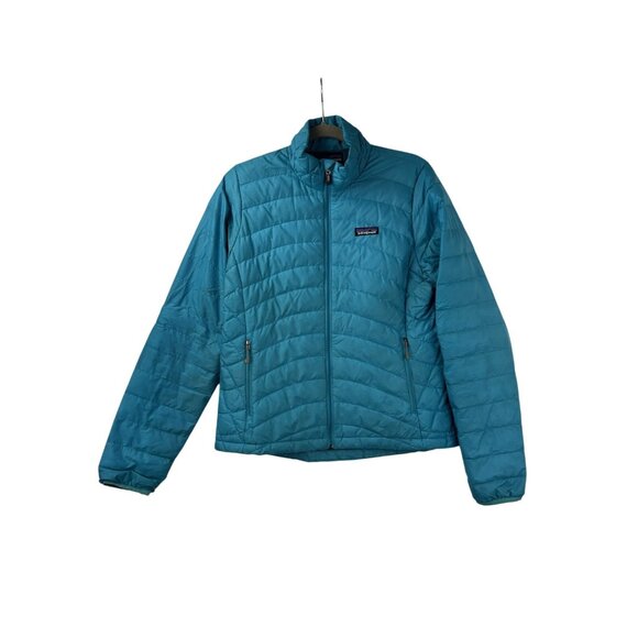 PATAGONIA Women’s Medium Down Puffer Jacket BlueFull Zip Lightweight Coat 8468F0 - Picture 7 of 16
